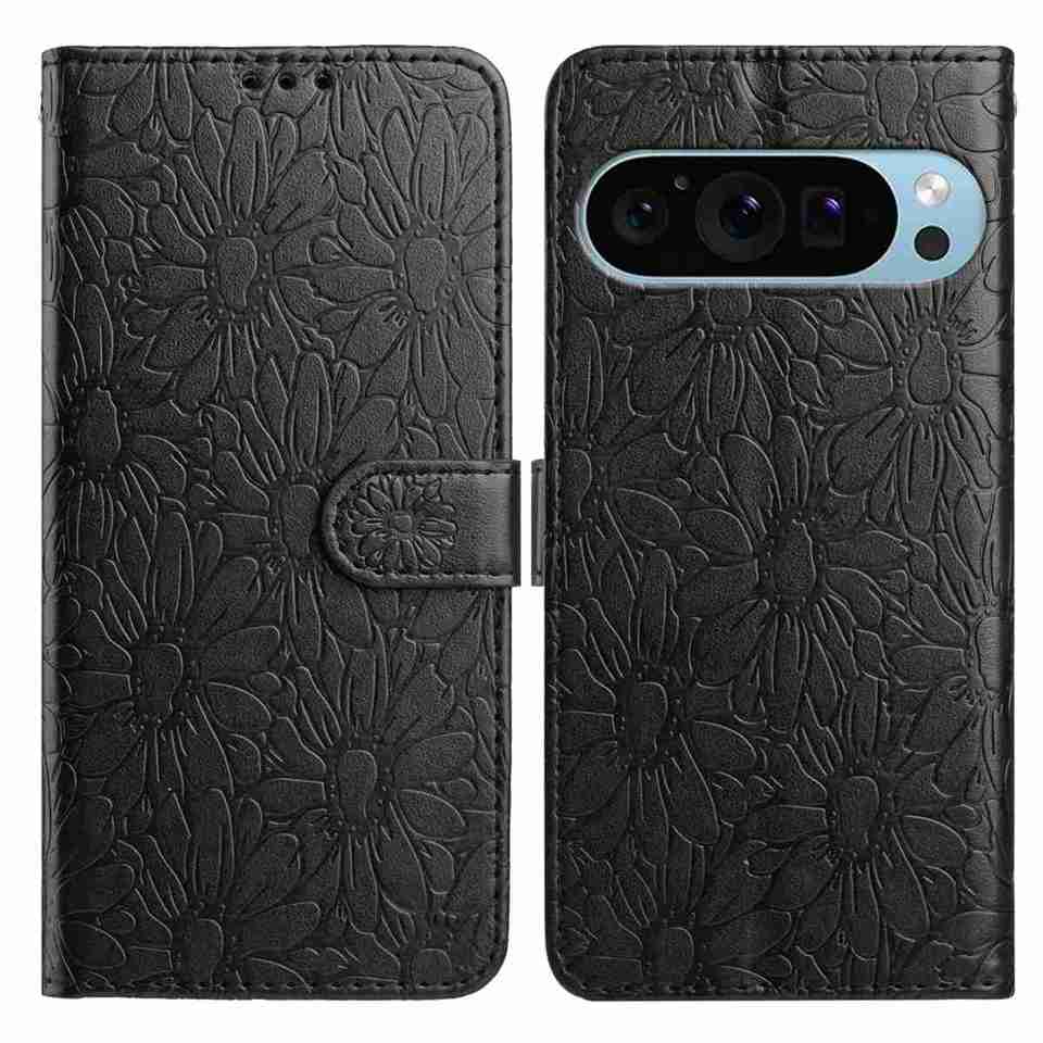 10-Color Daisy Embossed Flip Card Case for Google Pixel 6,Pixel 7,Pixel 8,Pixel 9,Pixel 10 series...