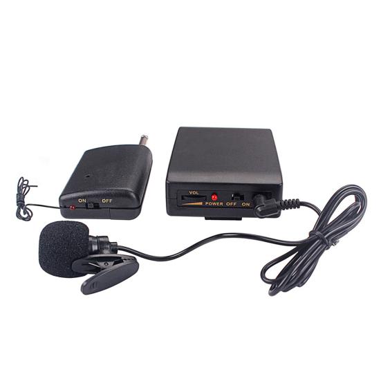 Wireless Receiver Lapel Mini Mic System Collar Clip Microphone