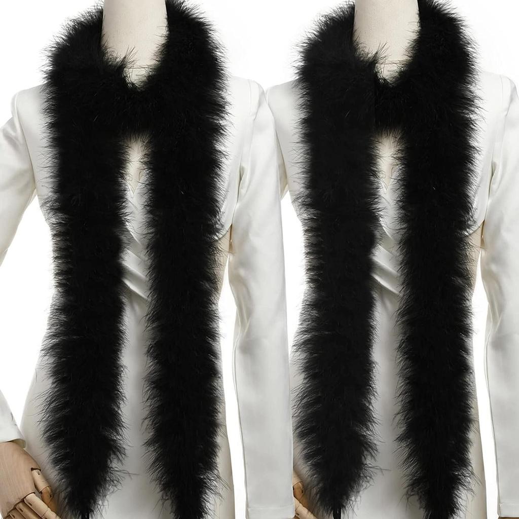 2M Marabou Turkey Feather Boa Trim 50g Scarf Costume Christmas Tree Decor Shawl Fluffy Plume DIY Craft Wedding Dress Accessories