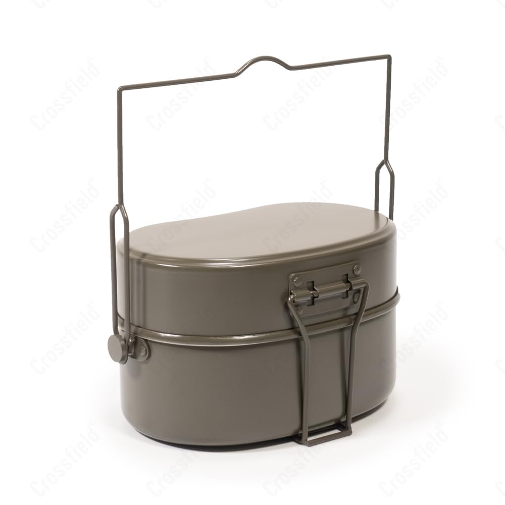 Crossfield Combat Mess Kit Type 2 (New Production Lot) - Camping, Solo Camping, Military Style Mess Kit, 2-Cup Rice Cooker, Campfire Cooking, Mess Tin