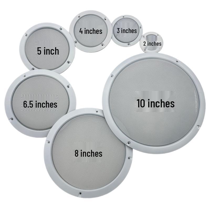 White Metal Mesh Speaker Horn Covers: 2, 3, 4, 5, 6.5, 8, 10 Inch