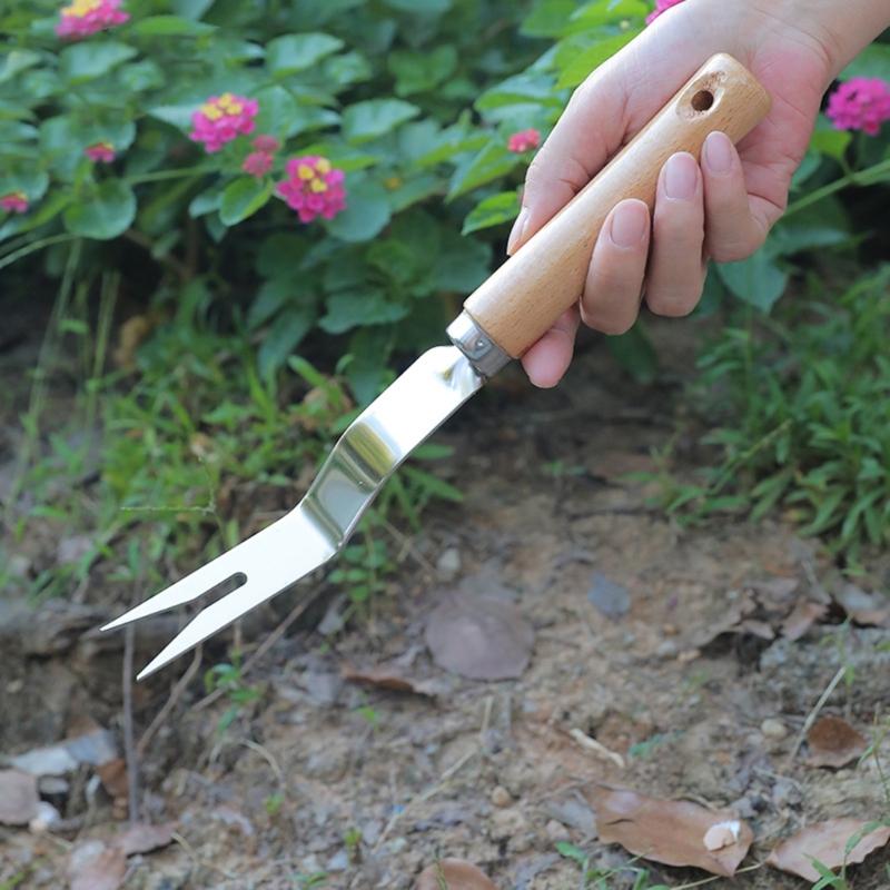 Unkrautzieher Unkrautentferner mit ergonomischem Griff, Edelstahl Unkrautwerkzeug Garten Hand Unkrautstecher Werkzeuge für Rasen