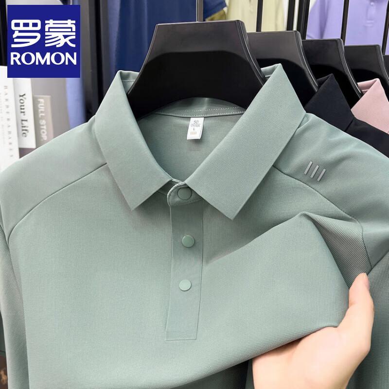 

Romon Men s Ice Silk Short Sleeve Polo Shirt M/48