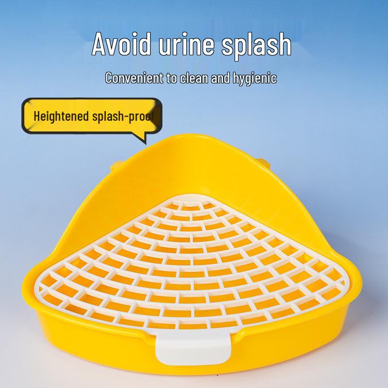 Anti-Splash Large Capacity Triangle Potty for Rabbits, Chinchillas, and Guinea Pigs
