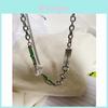 Retro Geometric Stainless Steel Necklace With Multilayer Design For Men And Women