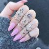 Retro Floral Carved Multi-Piece Stacking Ring Set