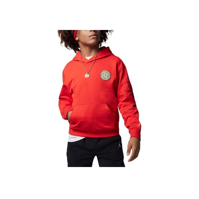 

Jordan Cny Series Digital Rabbit Pattern Embroidered Loose Hoodie Kids hoodies Challenge-Red FJ9648-600 XL