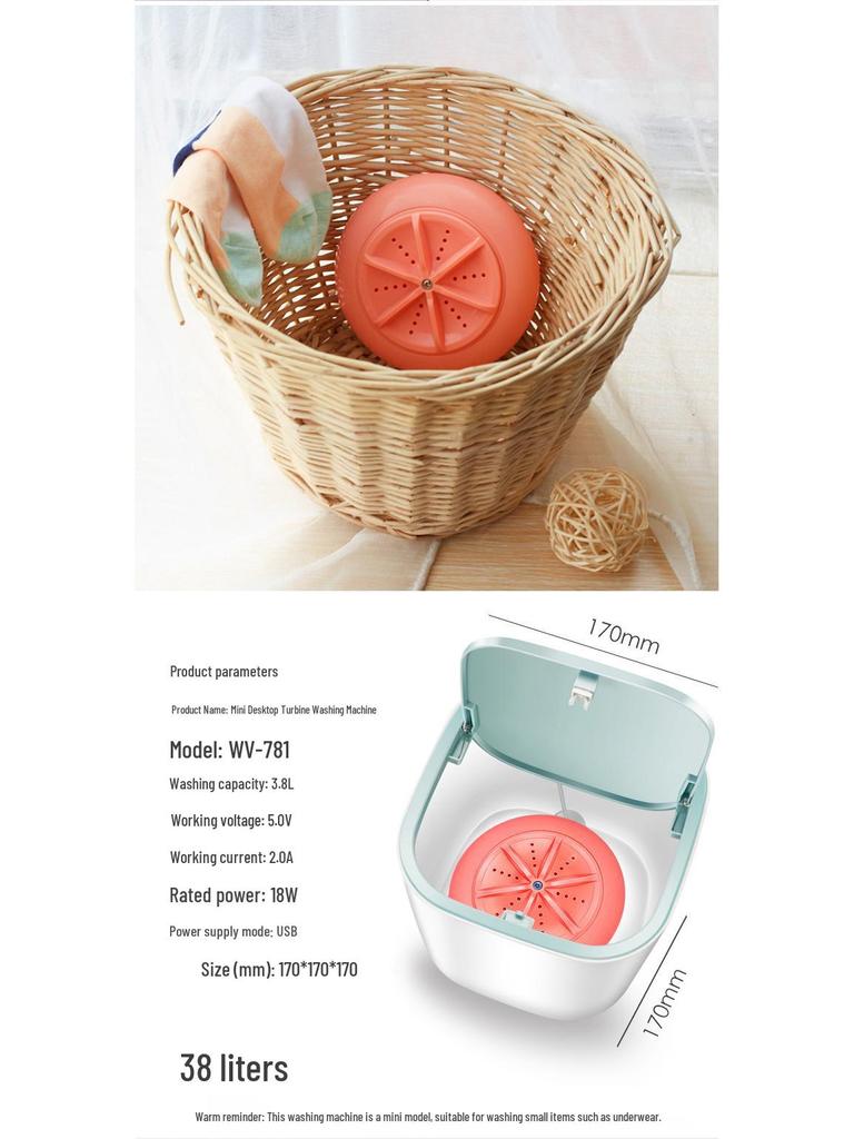 USB Tabletop Mini Washing Machine for Underwear & Baby Clothes