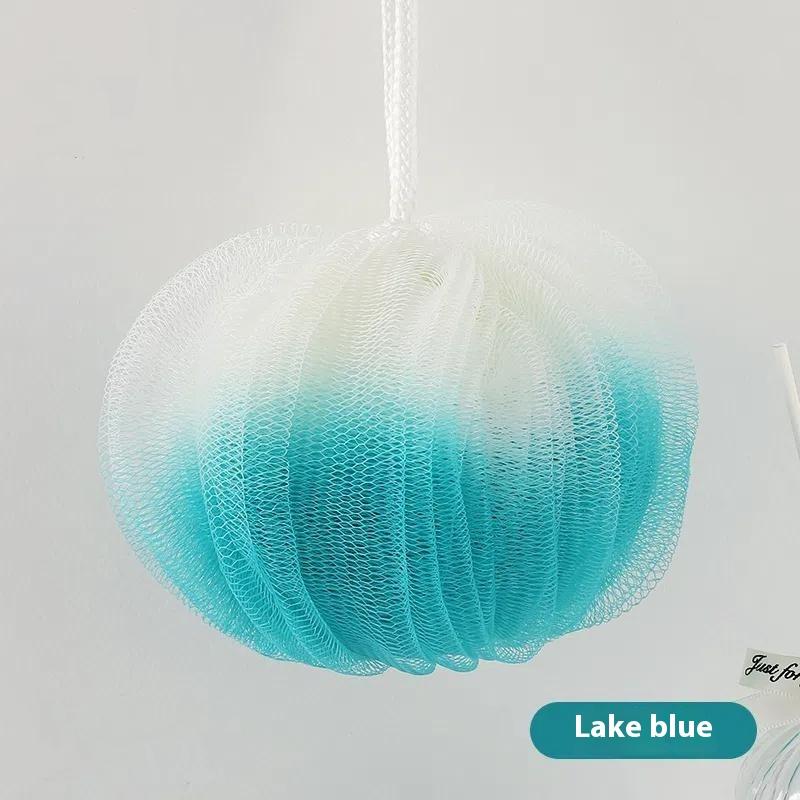 

Soft Bath Scrub Bath Ball Body Clean Bath Puff Bathroom Supplies Pumpkin Shape Scrubbing Bubble Shower Mesh Sponge Back Brush синий