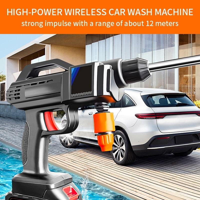 Přenosná 48V vodní pistole na mytí aut, akumulátorová 9000mAh 15000 ot./min., vysokotlaká lithiová baterie, čerpadlo, automatická myčka
