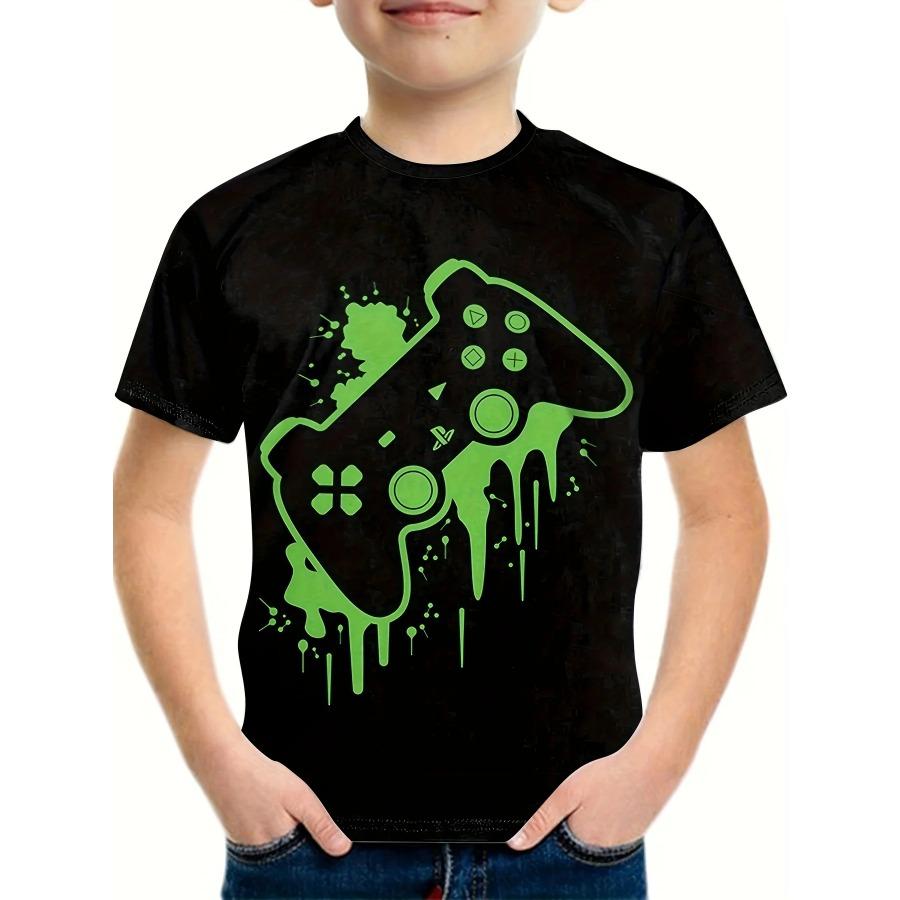 Children's Clothing T-Shirts for Boys Short Sleeve Children's T-Shirts 3D Gamepad Print Fashion Round Neck Kids Summer Clothes