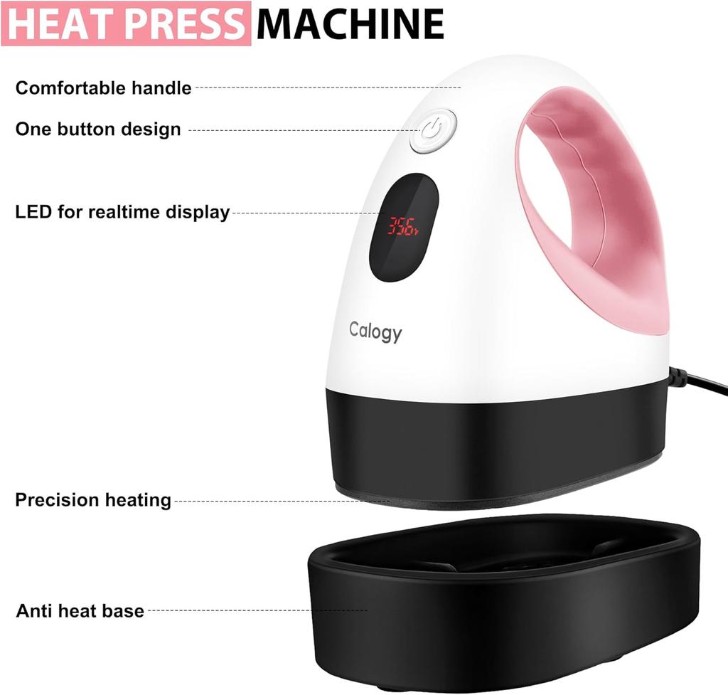 Mini-Heißpresse WärmeübertragungsmaschineKonstante Temperaturregelung, Isolierte Sicherheitsbasis Geeignet für Bastelarbeiten T-Shirt Hut Kappe Kissen