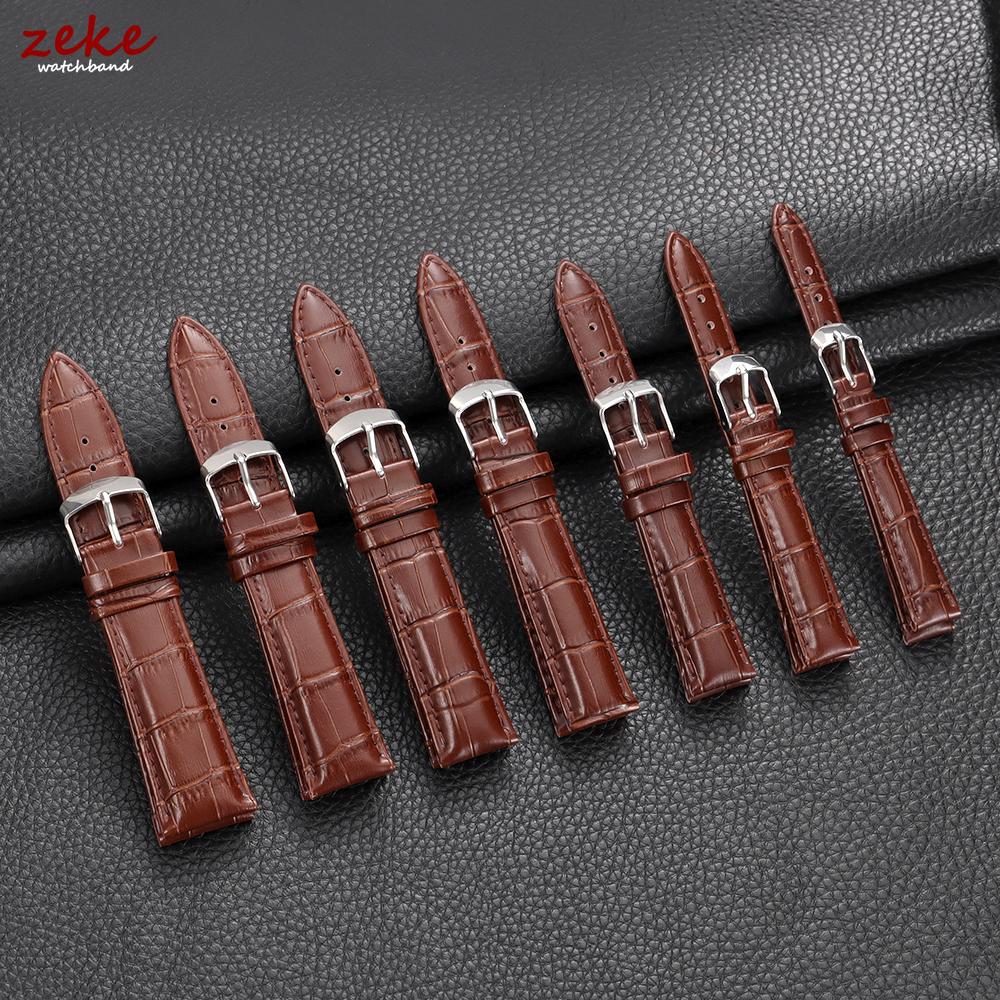 12/14/16/18/20/22mm Universal Faux Leather Wristwatch Band Pin Buckle Brown Strap for Men and Women Soft Business Watch Straps