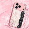 Luxury Pink Floral Lace Split phone case mobile phones for iphone 17 pro max cover Glass for iPhone 17 16 15 14 13 12pm Pro Plus