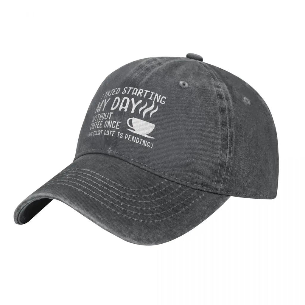 I Tried Starting My Day Without Coffee CoffeeThemed Humorous demin Trucker Hat Outdoor Adventures Mens Hats Cap Man Summer