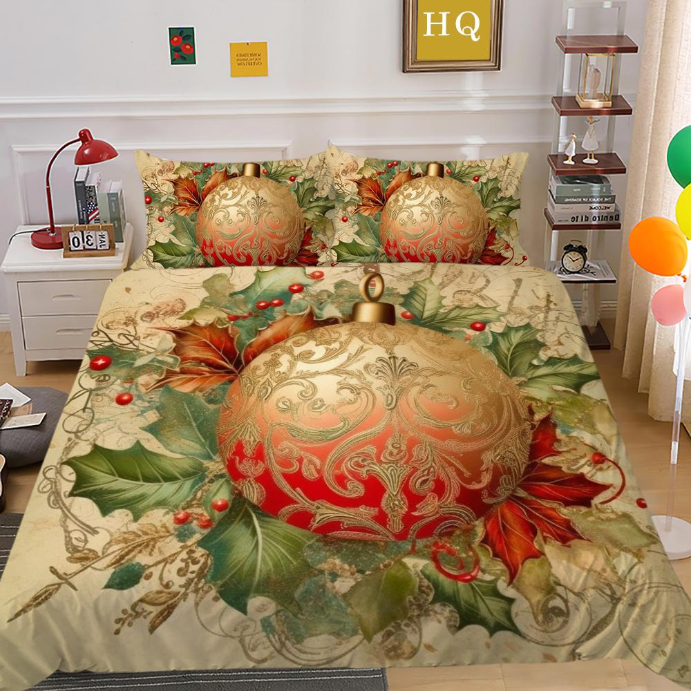 3D vánoční sada domácího povlečení Dárkový vzor povlečení povlak na polštář 2/3 kusy AU240 * 270 Plná velikost Jedno/Dvoulůžko Dekorace do ložnice