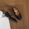 Fashion temperament French retro shallow mouth square root flat-soled single shoes women's spring and autumn new with skirts versatile Mary Jane shoes