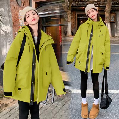 Trendy Amerikan Tarzı Bol Kışlık İş Giyim Ceketi ve Kapşonlu - Unisex