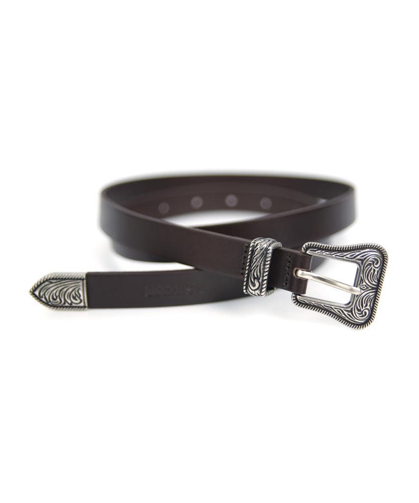 Damiswi Paisley Buckle Western Cowhide Belt_Brown