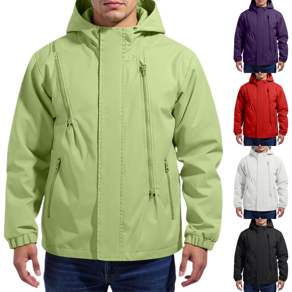 Men'S Loose Half Zipper Hooded Sweatshirt And Submachine Jacket