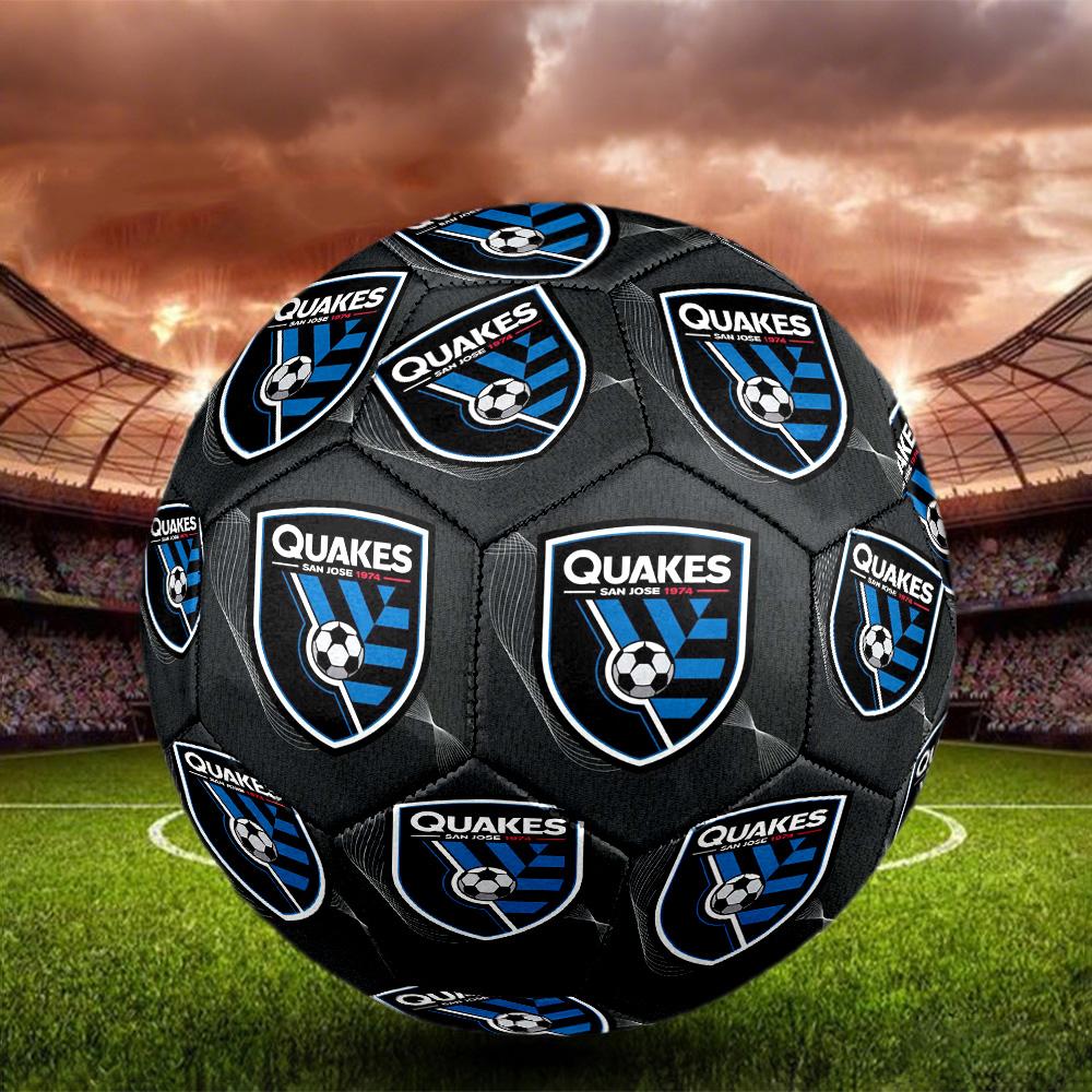 San Jose Earthquakes Indoor Soccer Ball Size 5 Colorful All Ages Machine Stitched PVC Competition Ready Durable High-Bounce