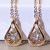 Open Teardrop Pendant Necklace Sparkling Center Stone with Halo Elegant Minimalist Jewelry for Women