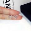 Korean Luxury Small Love Heart Earrings Golden Silver Color Zircon Stud Earrings for Women Fashion Jewelry 2025 Trend Wholesale