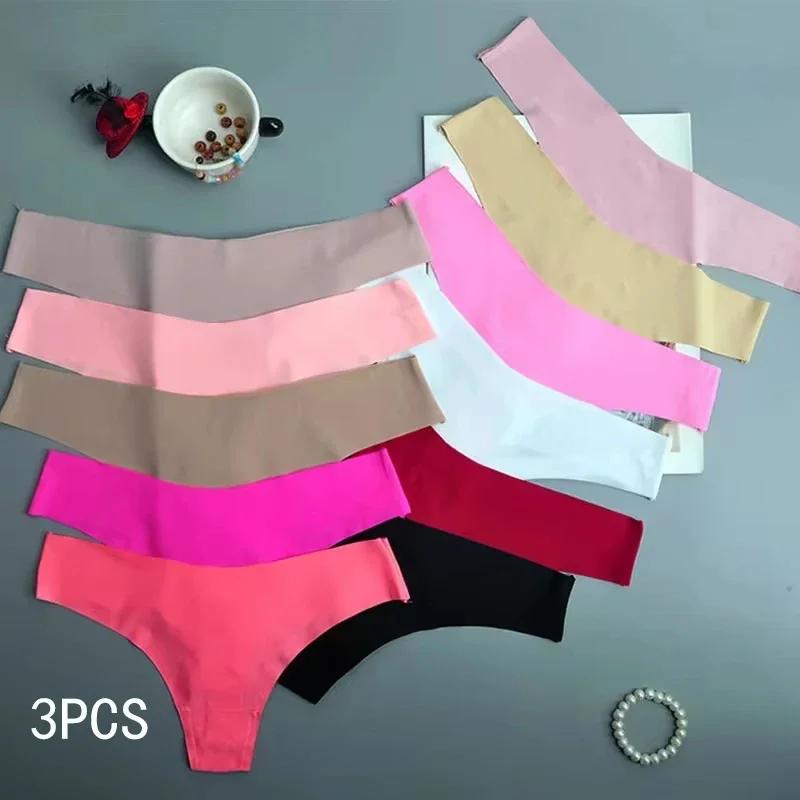 3 pièces culottes femmes glace sous-vêtements en soie taille basse taille en V slips coton entrejambe respirant sé 1pc