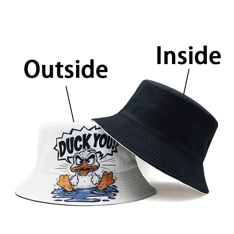 

Bocca Cartoon Duck Bucket Hat Letter Pattern FisherUnisex Hats Location Design Panama Cap Caps For Unisex And Women Sun Summer Outdoor Adult 56-58cm