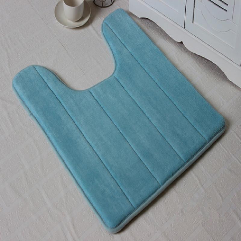 Covorașe de baie din spumă absorbantă de apă în formă de U, covoraș de toaletă, baie, fleece coral, covor anti-alunecare, podea de toaletă, decor pentru casă, de uz casnic