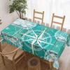 Rechteckige Tischdecke mit nautischem Kompass für Tischdekoration Küche Esstisch Wasserdicht Wiederverwendbare Tischdecke für Tische Esszimmer