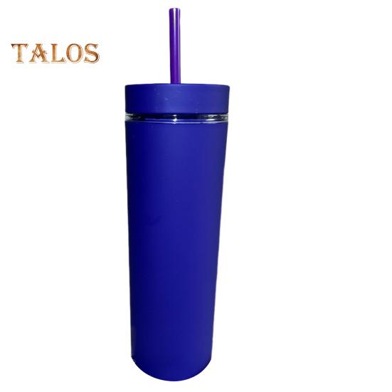 500ml Skinny Tumbler with Lid And Straw Double Wall Sippy Cup BPA-Free Tumblers Insulated Travel Mug for Iced Coffee Reusable Party