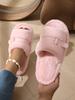 Cozy Furry Slippers for Women, Refined Golden Buckle for Strap Adjustment, Thick Warm Plush Slippers