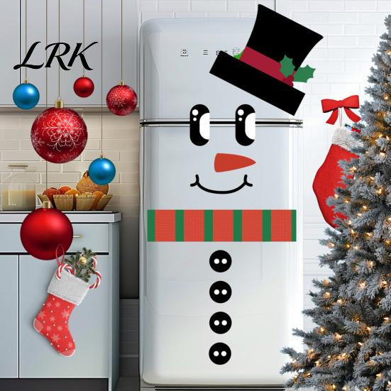 Self Adhesive Holiday Window Clings Christmas Snowman Stickers, DIY Decorative Emoticon Stickers for Party Supplies, Glass Waterproof Peel and