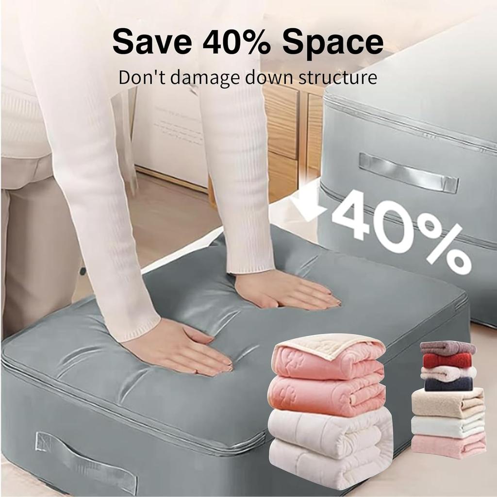 2Pack Compression Storage Bags for Bedding, Ultra Space Saving Self Compression Organizers, Space Saver Bags, Compression Packing Cube Moving Bags