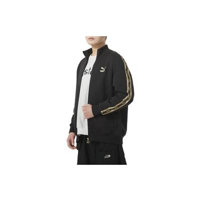 Blok kolorów na rękawach Casualowa Retro Sportowa Kurtka ze stójką Męska Kurtka Czarna 628309-01