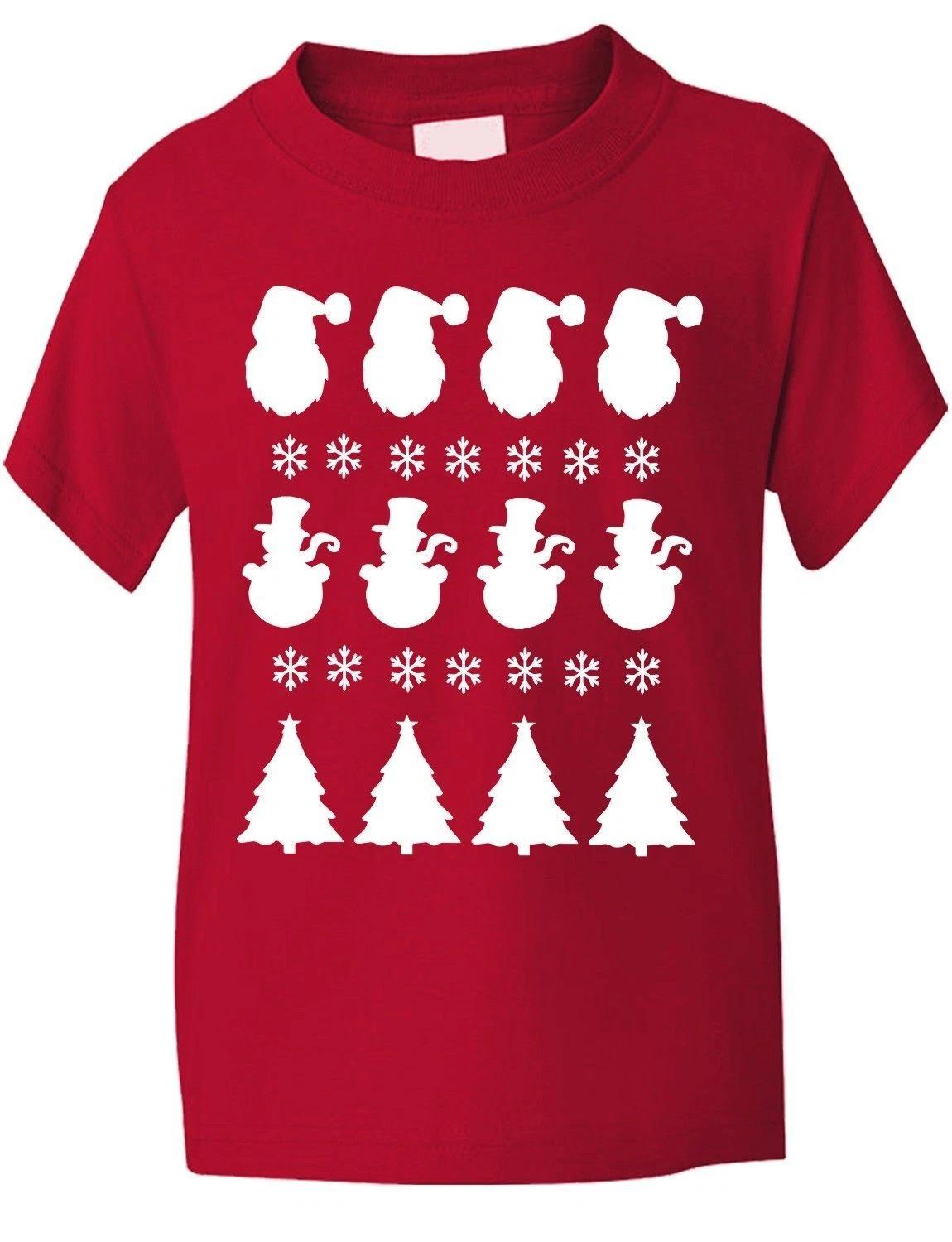 

Christmas Scene Santa Funny Boys Girls T-Shirt Christmas Gift Age 1-13 3XL