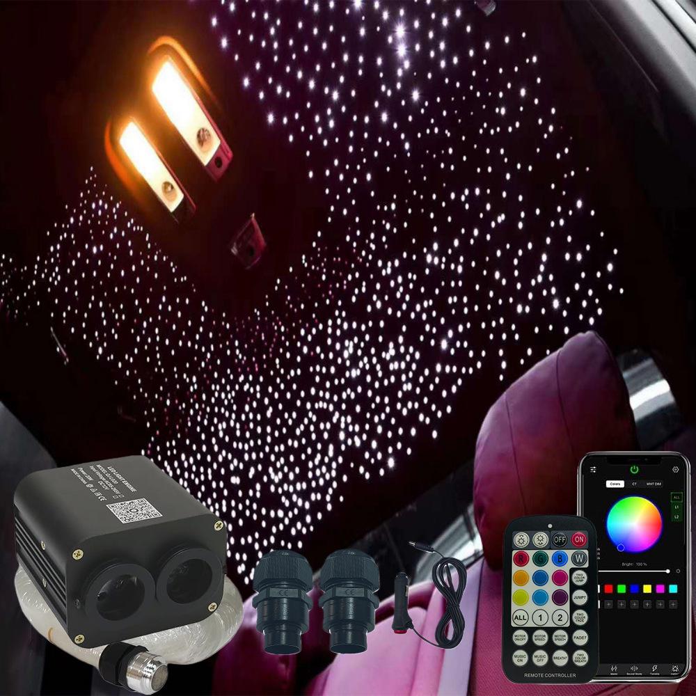 Voice-Controlled LED Starry Sky Fiber Optic Ceiling Light for Car Interiors DC12V Single Machine