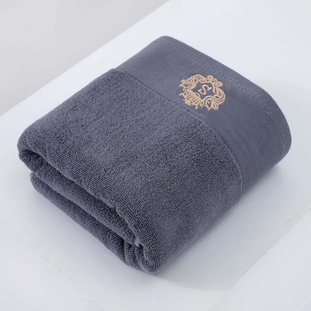 Premium Large Class A Pure Cotton Bath Towel 70x140cm, Thickened with Polyester-Cotton LOGO, Ideal for Beach or Gift, Supermarket Class B