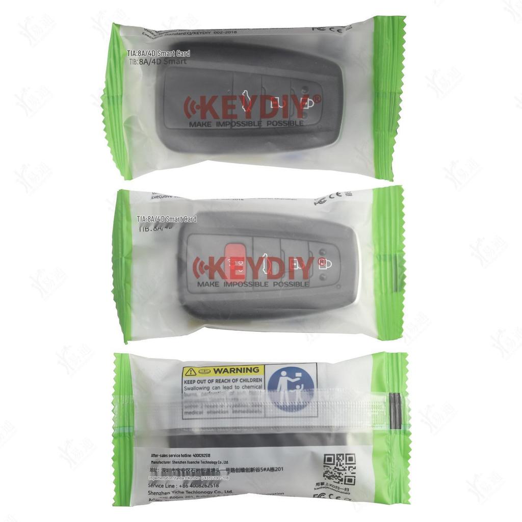 KD TIA36-4 Button Smart Card Key for New Toyota Models 8A 4D Remote Control X3