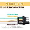 25 Inch 4-Way 4 Prong Trailer Wiring Harness Plug Male End Replacement Connector for Trailer Hitch Wire Multi-Purpose Ship Lamp Dust Cover with