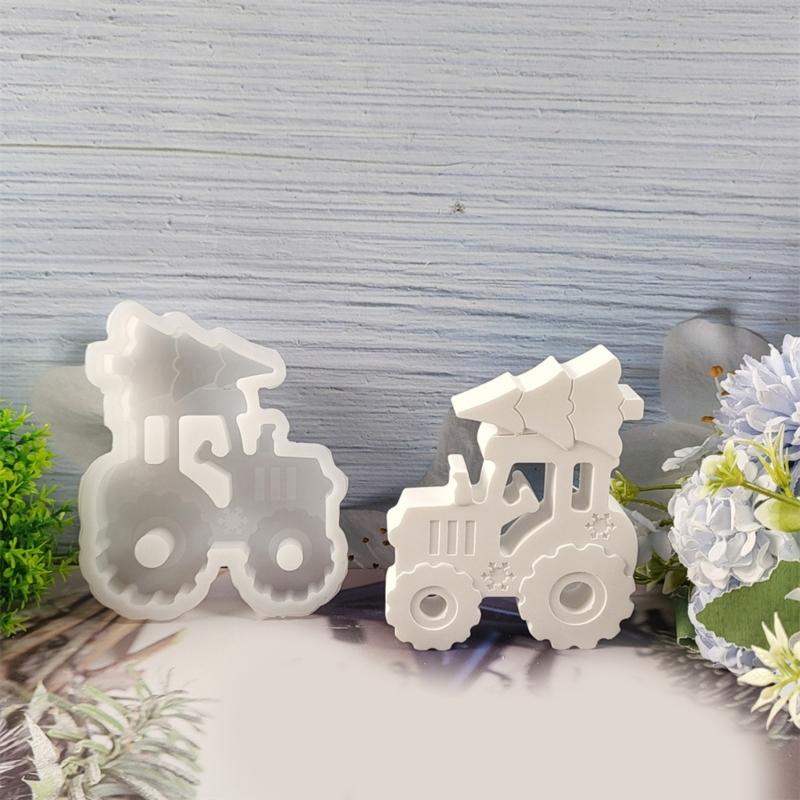 DIY Resin Countdwons Silicone Mold Set Convenient Tractor Christmas Tree Silicone Mold for Home Decoration Crafting