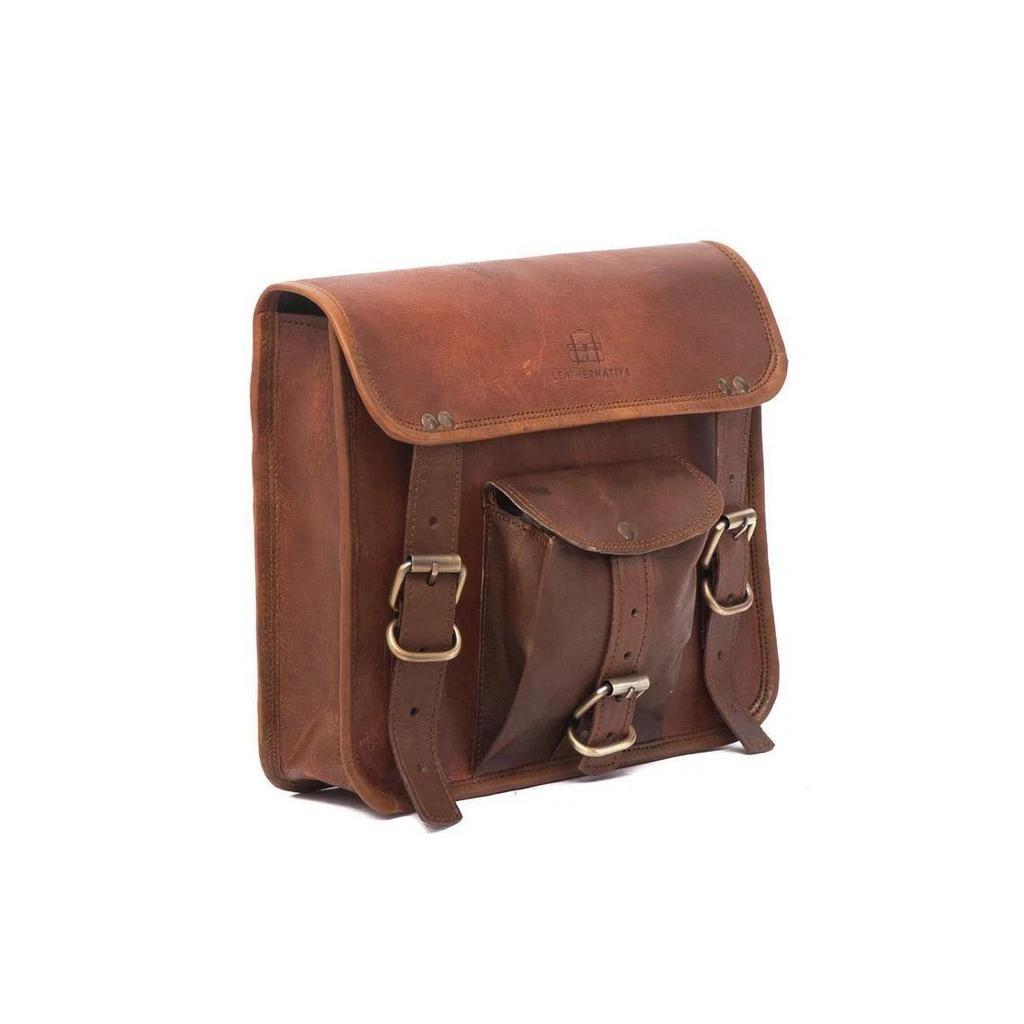 Leather Pouch Motorcycle Both Side Saddlebags Saddle Panniers 2 Bag New Brown