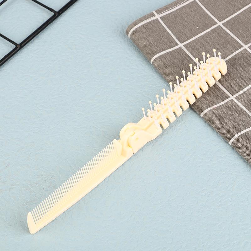 

1Pc 2 In 1 Travel Portable Fashion Hair Comb Folding Anti-Static Plastic Comb Hair Brush Compact Pocket Hair Comb
