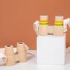 Kids Wooden Binoculars Low Chromatic Aberration Optical Glass Lens Wooden Binoculars for Children Stargazing Toy