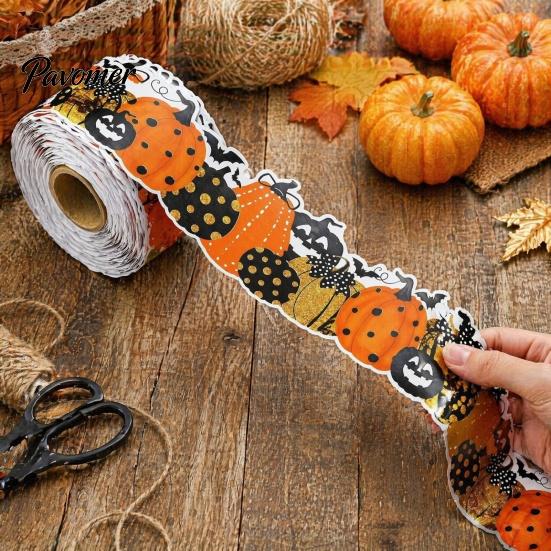 Wall Hanging Party Supplies Halloween Stickers with Pumpkin And Bat Prints, Durable Coated Indoor Paper Decals, Stylish Frame for Holiday Decor