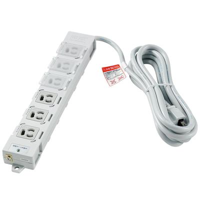 Office Power Strip, Lightning Guard, 3m Extension Cord with Cover, 6 Outlets, Magnetic, Pull-Out Protection, OAT-JPC63SB