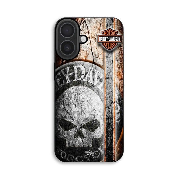 Hülle Für iPhone 18 Harley Davidson Totenkopf vintage Maniacase schwarz