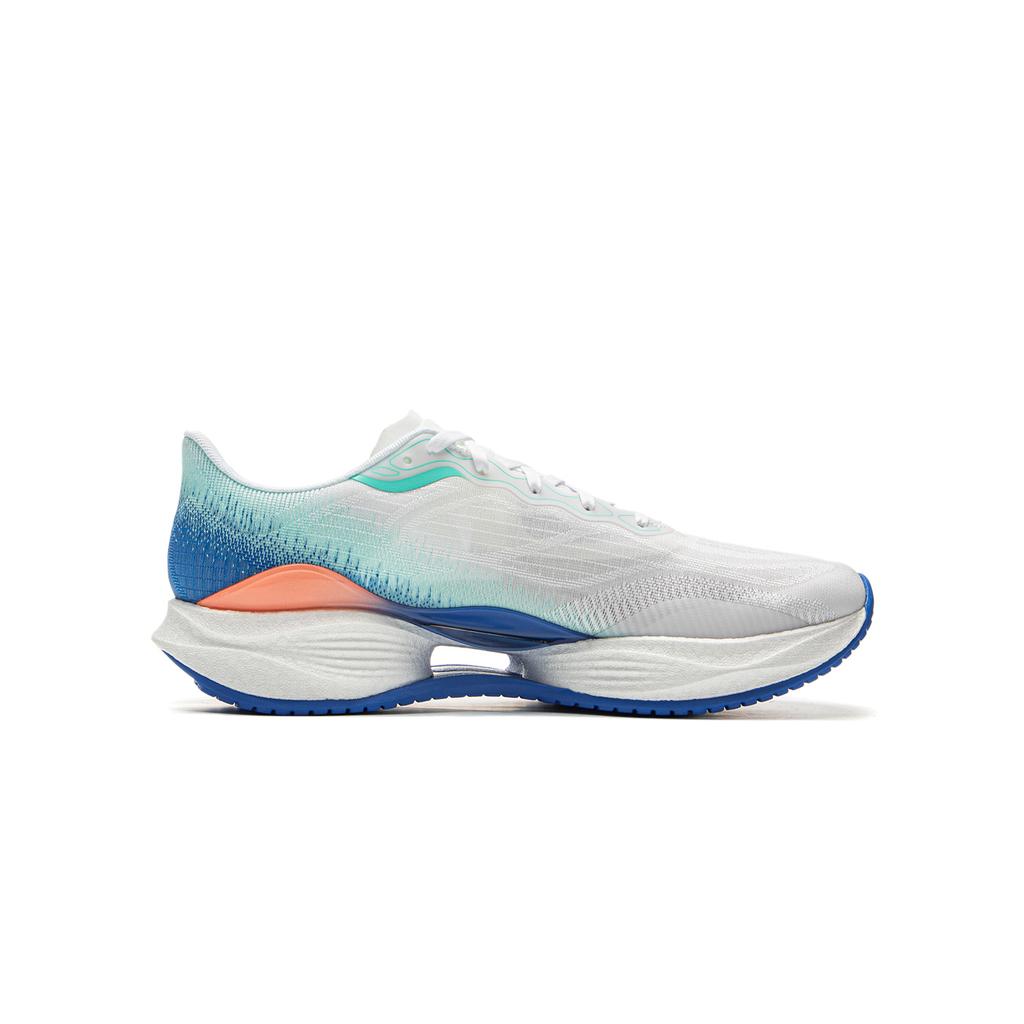 Li Ning Buty do biegania dla dzieci Wygodne Niskie Sneakersy dla dzieci Standard-Biały Fluorescencyjny-Lodowy Błękit Pałacowy Błękit YKFV120-3