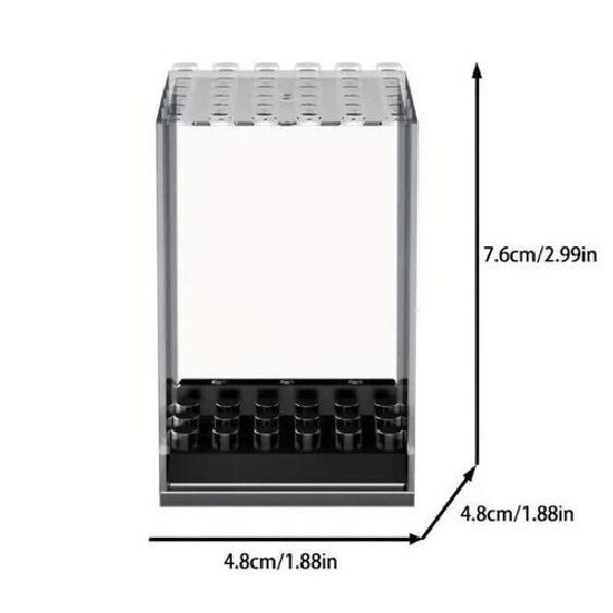 3x For Single Minifigures Stackable Clear Black Base Display Case Box 1.9" *2.9"